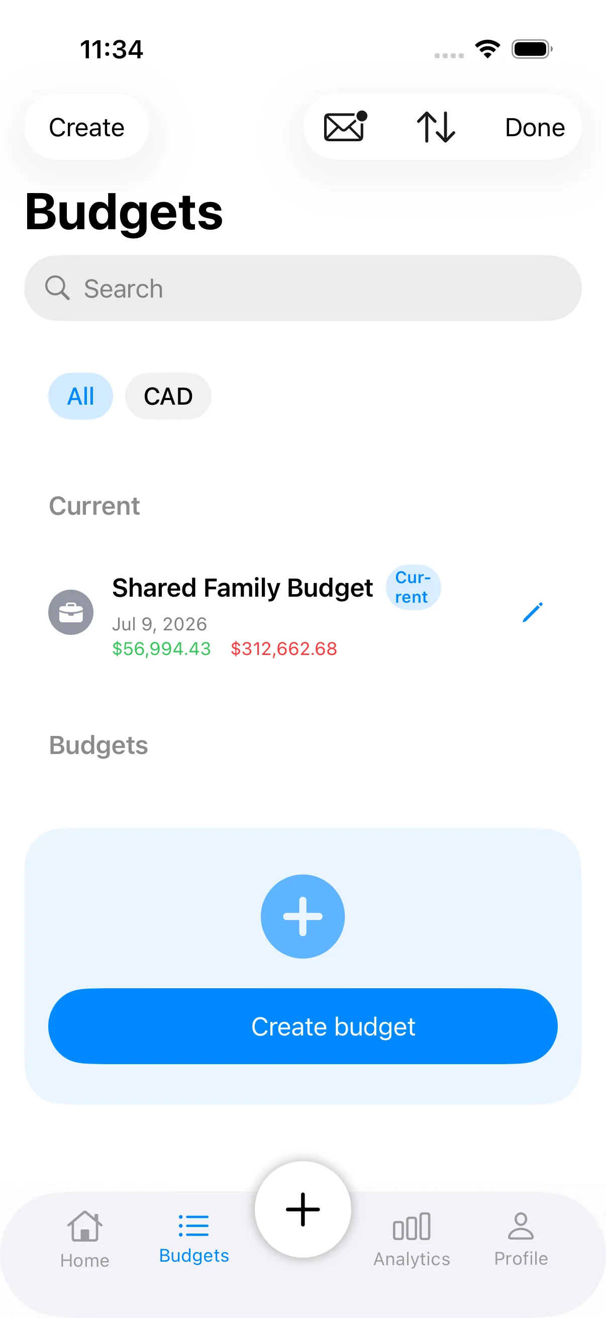 Shared budget in KindBudget
